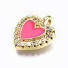 Brass Micro Pave Clear Cubic Zirconia Charms ZIRC-S067-047-NR-4