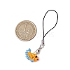 Glass Seed Bead Beaded Fish Charm Mobile Straps HJEW-MZ00182-03-3