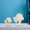 2 Sizes Single Tail Girl Wooden Head Child Silhouette Stands ODIS-WH0030-15C-6