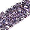 Electroplate Transparent Glass Beads Strands GLAA-N021-4mm-M-2