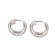 304 Stainless Steel Huggie Hoop Earrings EJEW-G272-01-12mm-P