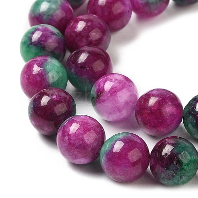 Natural Dyed White Jade Beads Strands G-M402-C03-19-1