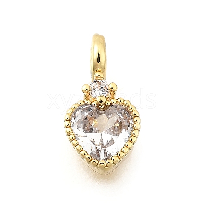 Brass Pave Cubic Zirconia Charms KK-Q097-03D-G-1