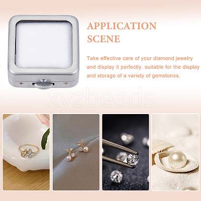 Iron Loose Diamnond Gemstone Display Boxes CON-WH0088-19A-02-1