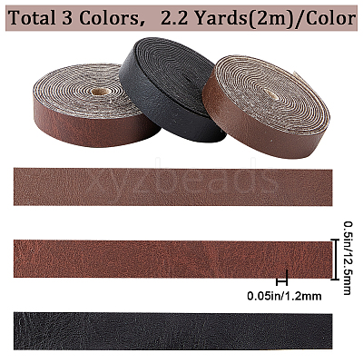 3 Rolls 3 Colors PU Imitation Leather Cord LC-GF0001-08B-1