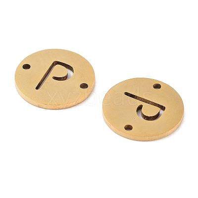 PVD Vacuum Plating 201 Stainless Steel Hollow Flat Round Links FIND-R149-03P-G-1