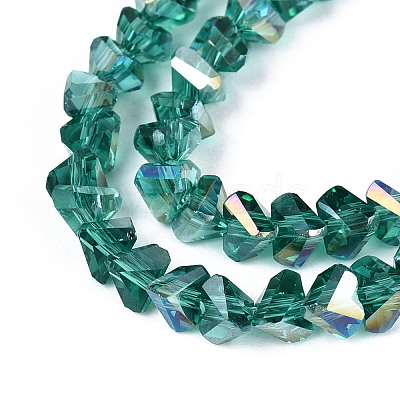 Electroplate Transparent Glass Beads Strands GLAA-N021-4mm-05-1