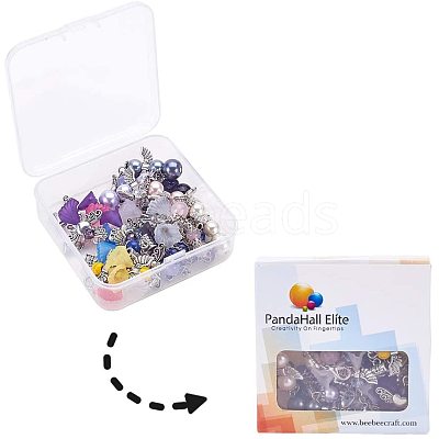 Glass/Gemstone Beads Pendants PALLOY-PH0013-04-1