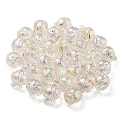 UV Plating Rainbow Iridescent Acrylic Beads OACR-F004-02G-1