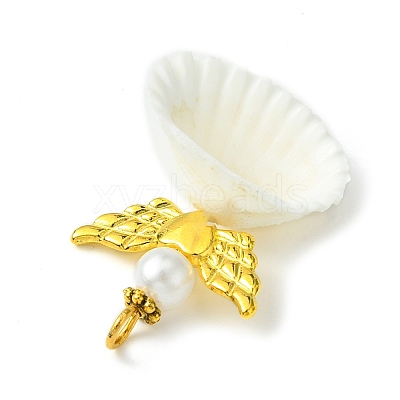 Spiral Shell Angel Pendants PALLOY-JF02506-1