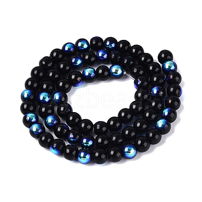 Electroplate Opaque Glass Beads Strands EGLA-Q132-6MM-01C-21-1