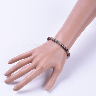 Natural Bloodstone Stretch Bracelets BJEW-JB04557-02-1