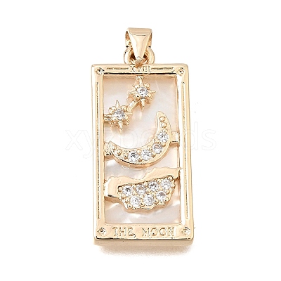 Brass Micro Pave Clear Cubic Zirconia Pendants CU-CBAE7DF-08G-1