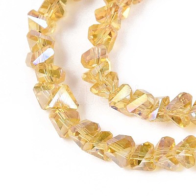 Electroplate Transparent Glass Beads Strands GLAA-N021-4mm-23-1