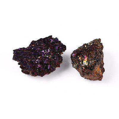 8~12Pcs Electroplated Natural Coal Quartz Geode Cornucopia Mineral Specimen G-N360-03B-1