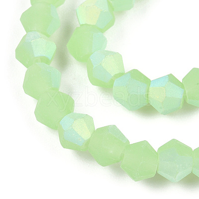 Imitation Jade Bicone Frosted Glass Bead Strands EGLA-A039-J4mm-MB01-1