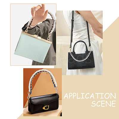 2Pcs 2 Styles Plastic Imitation Pearl Beaded Bag Handles FIND-WR0007-91-1