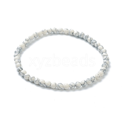 Synthetic Howlite Beaded Stretch Bracelets BJEW-D446-A-10-1