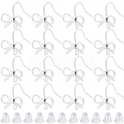 28Pcs Bowknot Shape Brass Earring Hook DIY-SP0001-06P-1