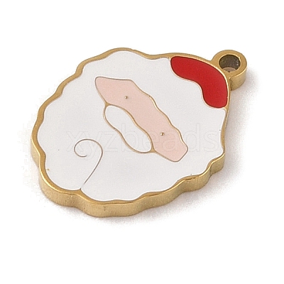 Christmas Theme Ion Plating(IP) 304 Stainless Steel Enamel Pendants STAS-Z083-07G-05-1