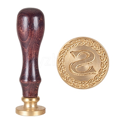 DIY Letter Scrapbook Brass Wax Seal Stamps and Wood Handle AJEW-P068-B02-1