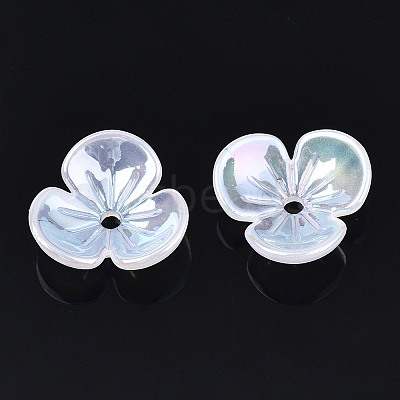 3-Petal Electroplate Acrylic Bead Caps LS-PACR-T014-03-1