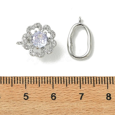 SHEGRACE Bras Micro Pave Clear Cubic Zirconia Fold Ovar Clasps XGRBA315D-807PB-1