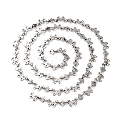 304 Stainless Steel Butterfly Link Chains CHS-S012-10P-1