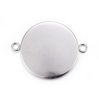 Tarnish Resistant 304 Stainless Steel Cabochon Connector Settings STAS-F191-15P-J-1