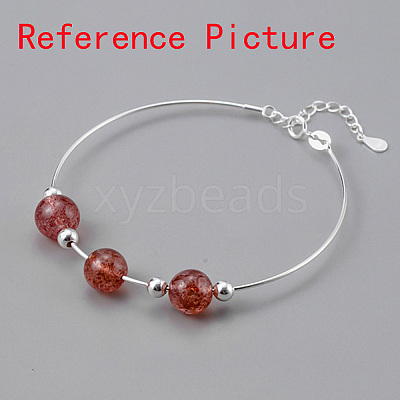 925 Sterling Silver Bangles BJEW-G681-01A-S-1