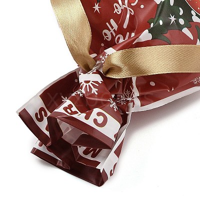 Christmas Santa Claus Plastic  Packing Pouches Drawstring Bags ABAG-Q053-05B-1