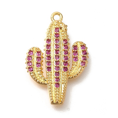 Brass Micro Pave Cubic Zirconia Pendants KK-M295-18G-02-1