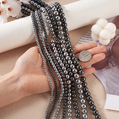 8 Strands 8 Styles Non-magnetic Synthetic Hematite Beads Strands G-TA0001-41-1