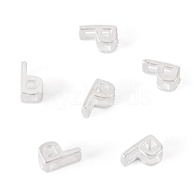 6Pcs 925 Sterling Silver Hollow Initial Beads STER-TA0001-53P-1