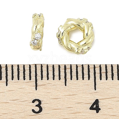 Brass Micro Pave Cubic Zirconia Beads KK-K297-49G-1