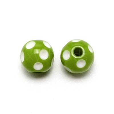 Opaque Resin Beads RESI-WH0026-10B-1