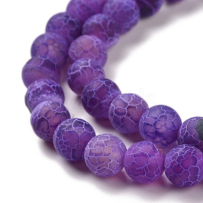 Natural Crackle Agate Beads Strands X-G-G055-8mm-8-1