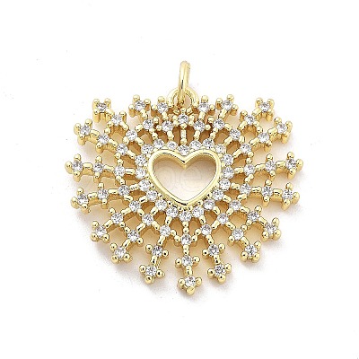 Brass Micro Pave Cubic Zirconia Pendants KK-Q006-35G-03-1