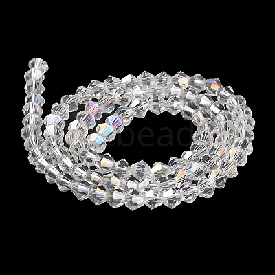 Transparent Electroplate Glass Beads Strands GLAA-F029-3mm-A13-1