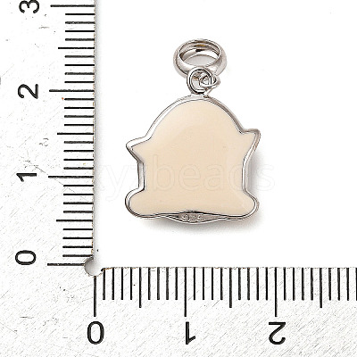 Rhodium Plated 925 Sterling Silver Enamel European Dangle Charms STER-P062-01C-02-1
