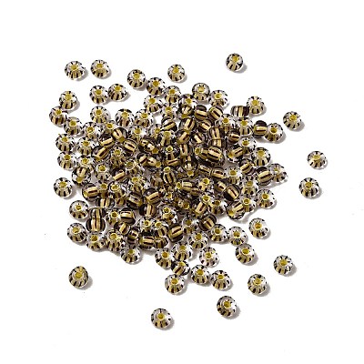 Transparent Stripe Glass Seed Beads GLAA-NH0001-06E-1