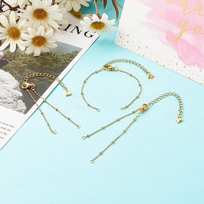 Handmade 304 Stainless Steel Satellite Chains Bracelets Making Accessories AJEW-JB01024-1