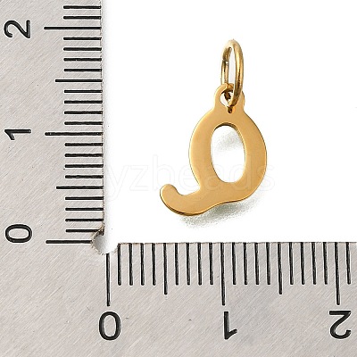 Ion Plating(IP) 304 Stainless Steel Enamel Alphabet Charms STAS-F308-02G-Q-1