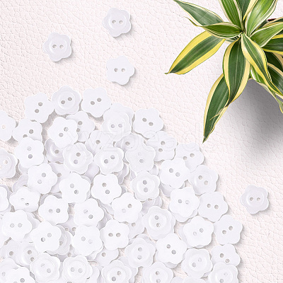 200Pcs 2-Hole Resin Buttons RESI-SP0001-52B-1