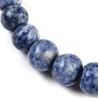 Natural Blue Spot Jasper Rondelle Graduated Beaded Necklaces for Women Men NJEW-K388-02N-1