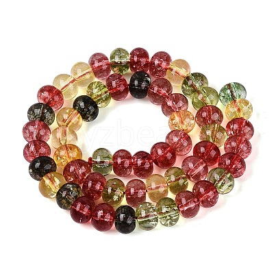 Crackle Transparent Glass Beads Strands GLAA-N074-02B-11-1