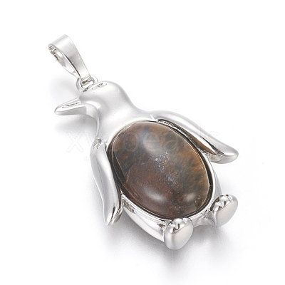 Natural Tiger Eye Pendants G-L512-A25-1