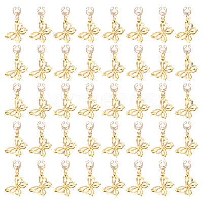 Alloy Hollow Braiding Hair Pendants Decoration Clips OHAR-AB00013-1