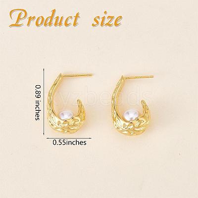 Natural Pearl Teardrop Stud Earrings JE1078A-1