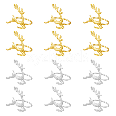 12pcs 2 Colors Alloy & Iron Napkin Rings AJEW-HY0001-11-1